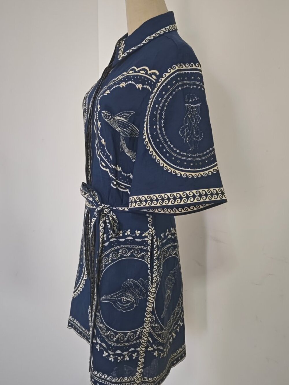 Alemais Oceane belted printed linen mini shirt dress - Picture 3 of 12